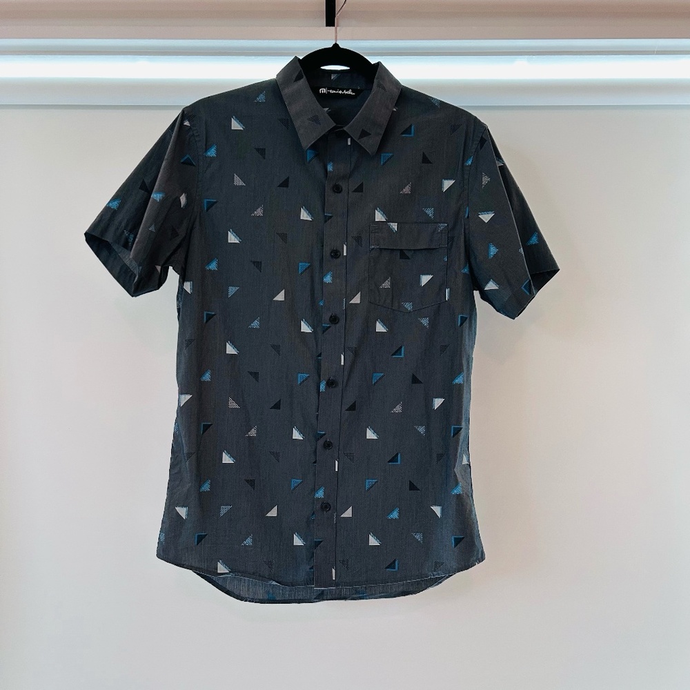 Travis Mathew Geo Print Short-sleeve Button Down